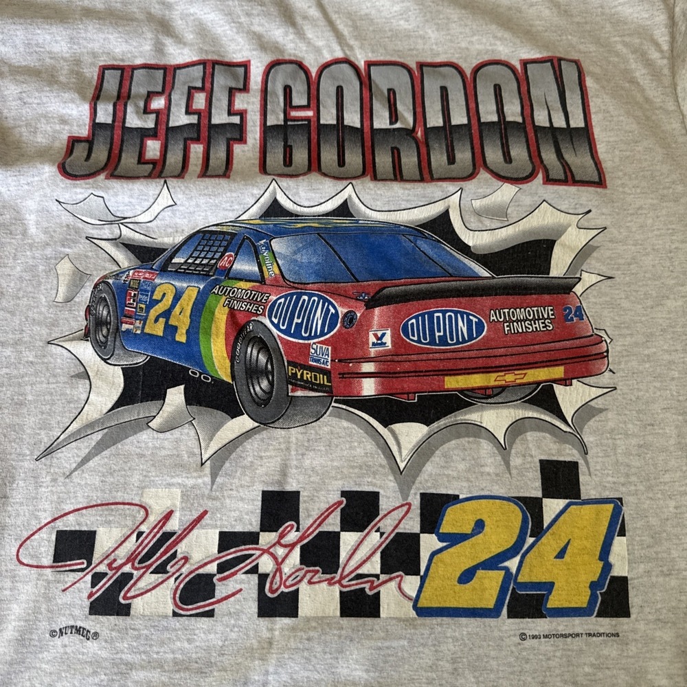Jeff Gordon Vintage 1993 Race T-shirt Single Stitch Size XL Made In USA - Picture 9 of 9
